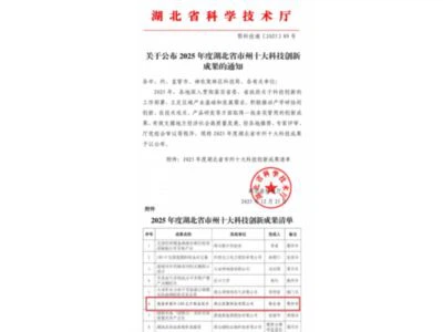 好消息| UVLEDTEK子公司DUVTEK荣获湖北省十大科技创新成果之一
